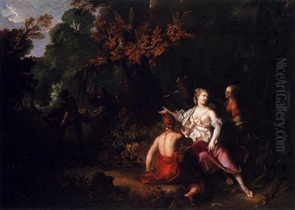 Atalante Et Meleagre Oil Painting by Jacques-Francois Courtin