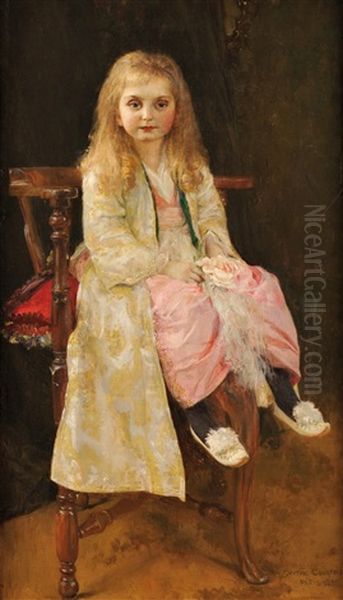 Portrait De Jeune Fille Oil Painting by Gustave Claude Etienne Courtois