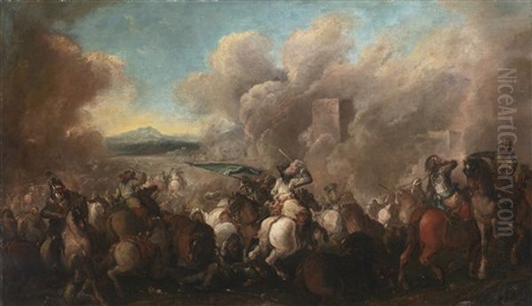 The Battle Of Podhajce Oil Painting by Jacques Courtois