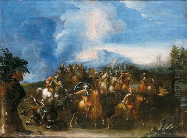 Escena De Batalla Ecuestre Oil Painting by Jacques Courtois