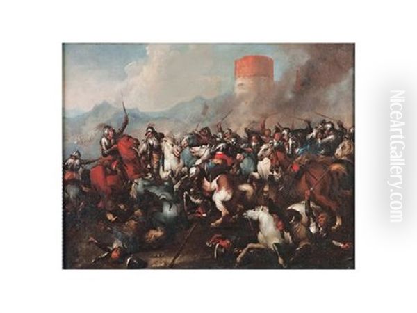 Batalla Oil Painting by Jacques Courtois