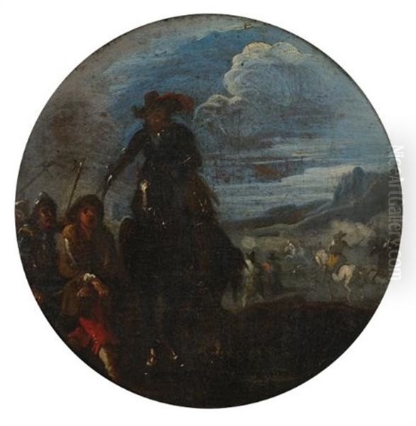 A Cavalier On Horseback Oil Painting by Jacques Courtois