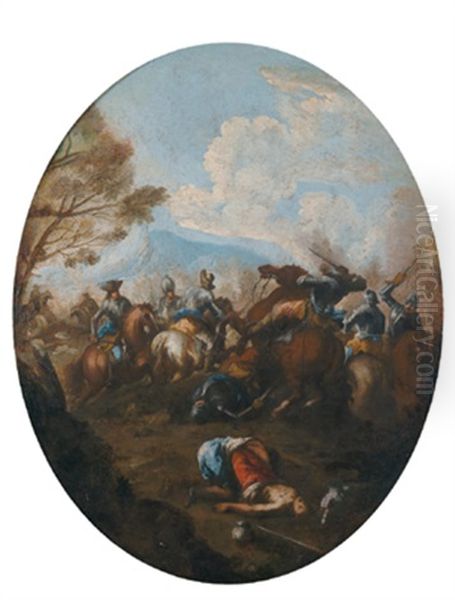 Di Reitergefecht (battaglia) Oil Painting by Jacques Courtois