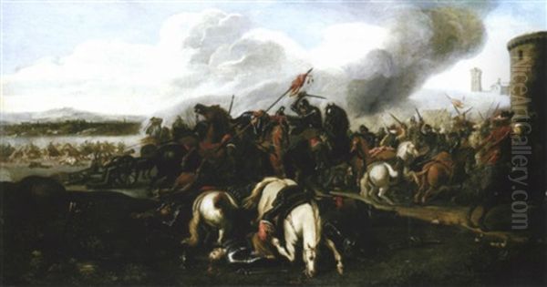 Combat De Cavalerie Sous Les Murs D'une Ville by Jacques Courtois