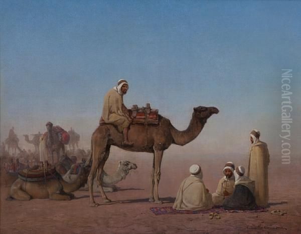 Bedouin Resting Oil Painting by Henrik Ankarcrona