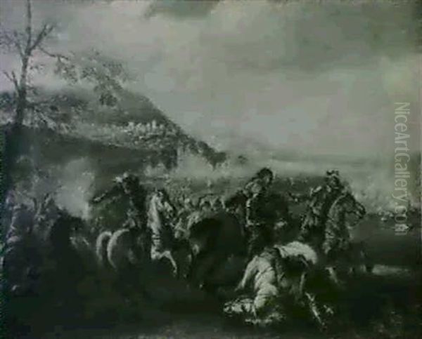 Cavalry Battles Oil Painting by Jacques Courtois