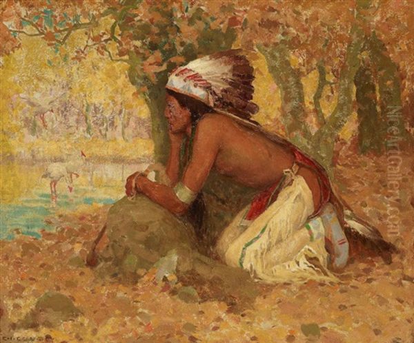 Golden Autumn Oil Painting by Eanger Irving Couse