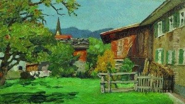 Bluhender Garten In Oberbayern Oil Painting by Eugen Ankelen