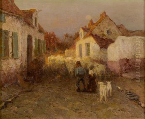 Street Scene, Etaples Oil Painting by Eanger Irving Couse