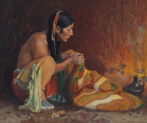 The Chimayo Blanket Oil Painting by Eanger Irving Couse