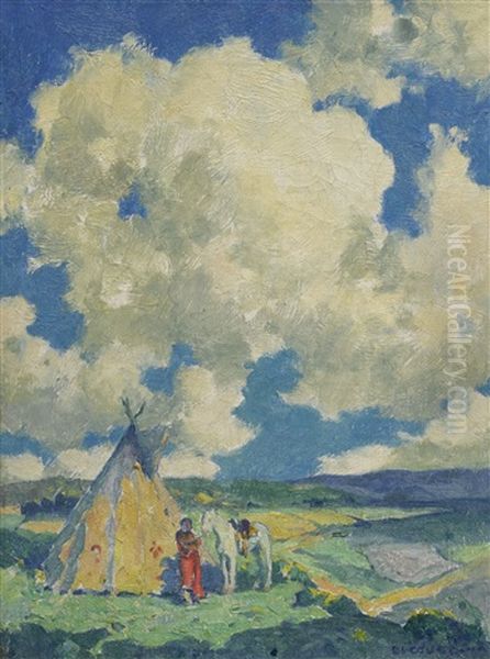 Indian Camp, Sunlight Oil Painting by Eanger Irving Couse