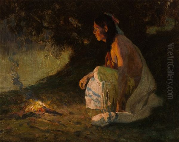 The Evening Camp Oil Painting by Eanger Irving Couse