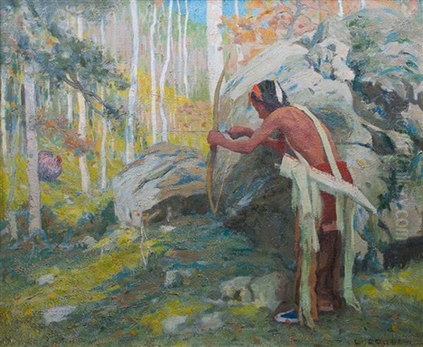 Turkey Hunter In The Aspens Oil Painting by Eanger Irving Couse