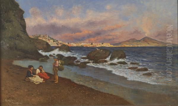 Napoli Dalla Marinella Oil Painting by Eugen Ankelen