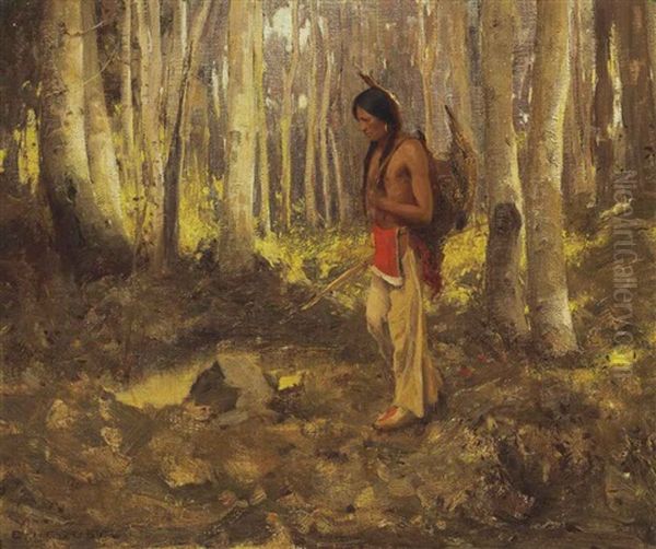 Lone Hunter Oil Painting by Eanger Irving Couse