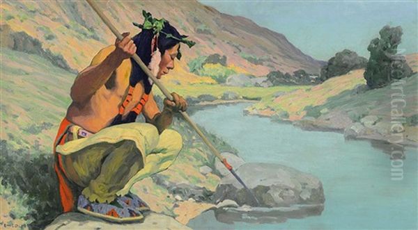 Spearing The Fish Oil Painting by Eanger Irving Couse