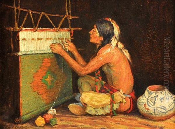 The Weaver Oil Painting by Eanger Irving Couse