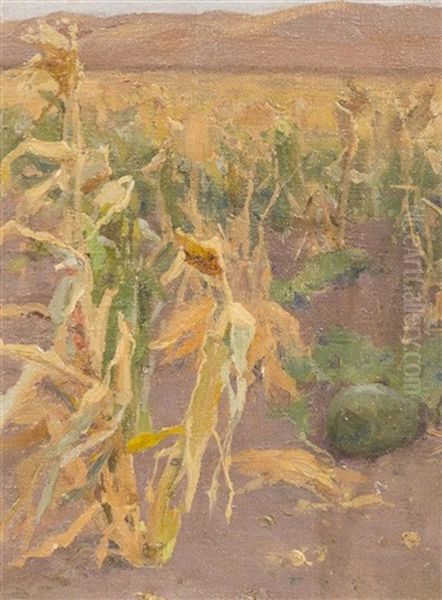 Cornfield Oil Painting by Eanger Irving Couse