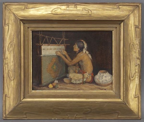 The Weaver Oil Painting by Eanger Irving Couse