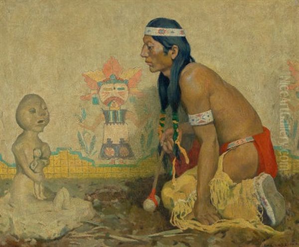 Prayer To The Rain God Oil Painting by Eanger Irving Couse