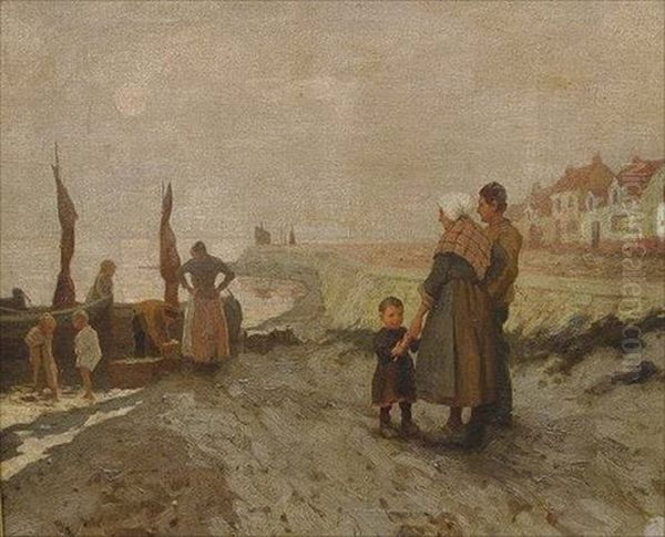 Figures At The Seashore Oil Painting by Eanger Irving Couse