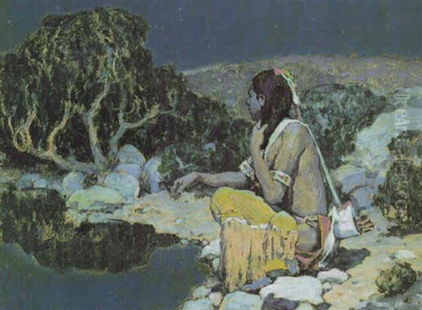 Moonlight Reverie Oil Painting by Eanger Irving Couse