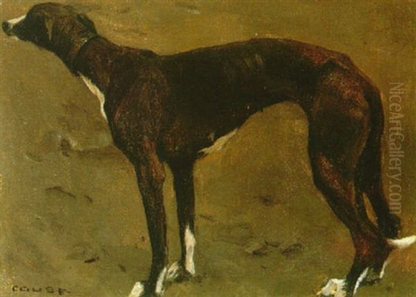 Whippet Oil Painting by Eanger Irving Couse