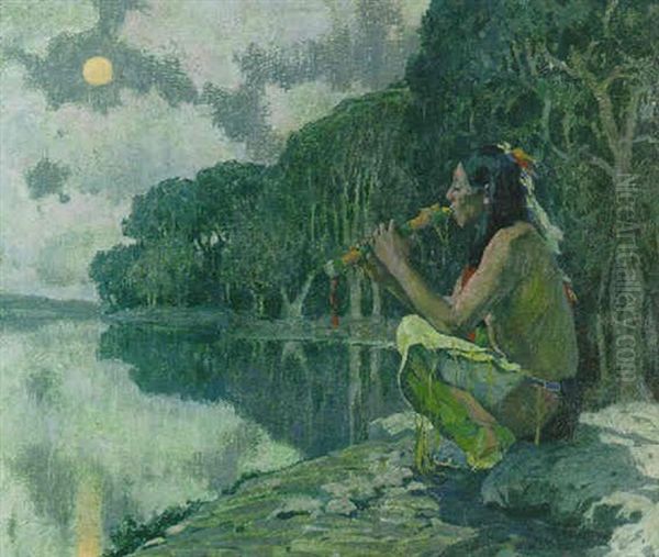 The Moon Song Oil Painting by Eanger Irving Couse