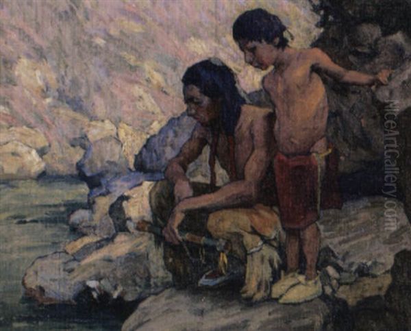 Mystery On The Waters Oil Painting by Eanger Irving Couse