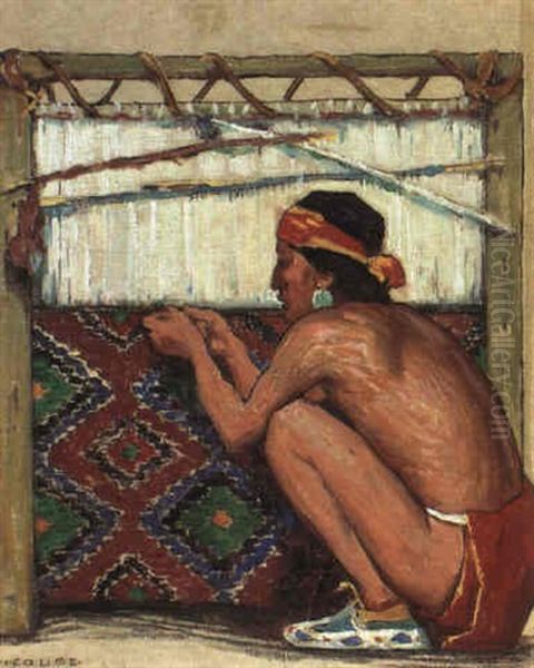 Indian Weaver Oil Painting by Eanger Irving Couse