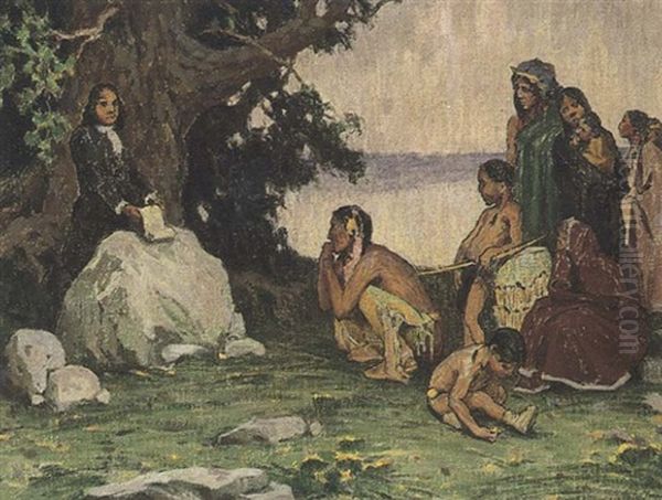 The Treaty Oil Painting by Eanger Irving Couse