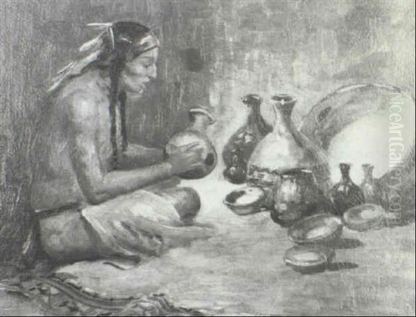 Indian Making Pottery Oil Painting by Eanger Irving Couse