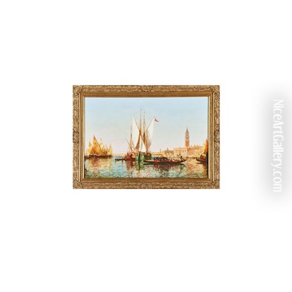 Venetian Fishing Boat Oil Painting by Charles Cousin