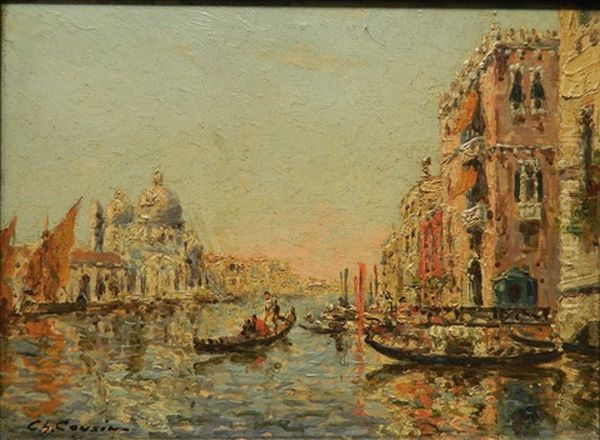 Venetian Scene Oil Painting by Charles Cousin