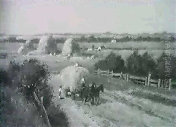 Haymaking Oil Painting by Charles Cousin