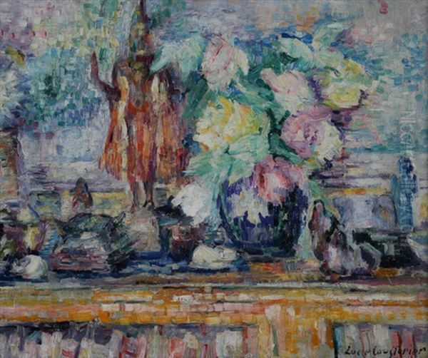 Nature Morte Au Bouquet Et A La Statue Thailandaise Oil Painting by Lucie Cousturier