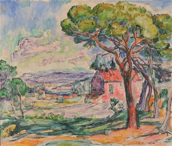 Vue Des Environs De St. Tropez Oil Painting by Lucie Cousturier