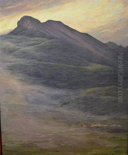 Troupeau Dans La Montagne Oil Painting by Hippolyte Coutau