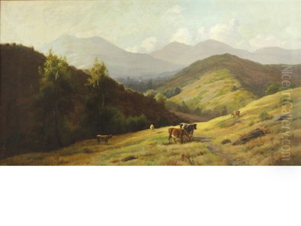 Cattle Grazing On Rolling Hills by Gordon Coutts