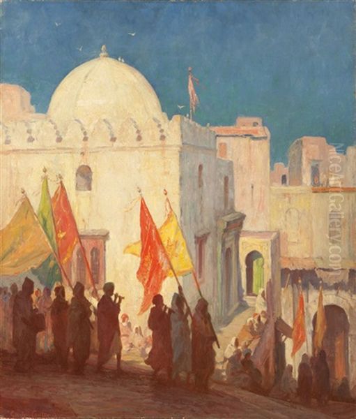 The Procession, Tangier Oil Painting by Gordon Coutts