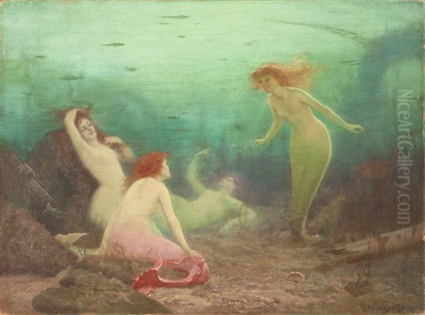 Under Sea Gossip (mermaids) Oil Painting by Gordon Coutts