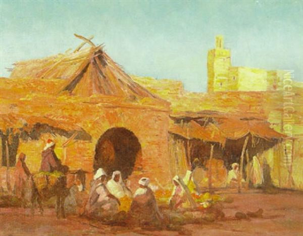 Market - Marakesh, Morocco Oil Painting by Gordon Coutts