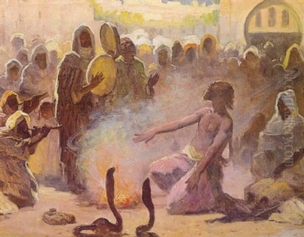 Snake Charmer, Morocco Oil Painting by Gordon Coutts