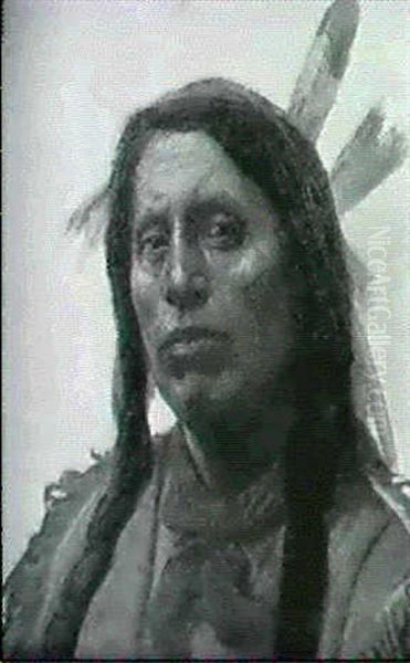 Portrait Of An American Indian Oil Painting by Gordon Coutts