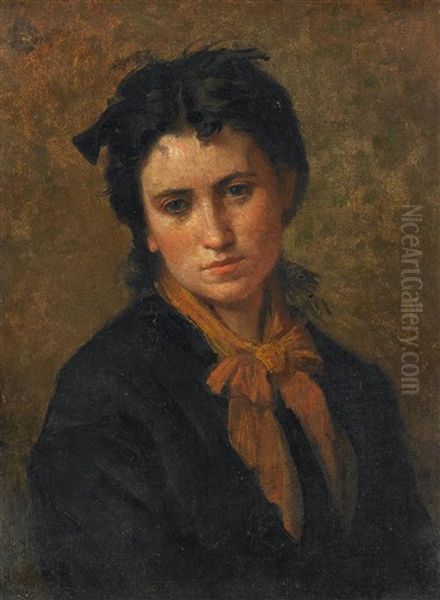 Bildnis Einer Jungen Frau Oil Painting by Thomas Couture