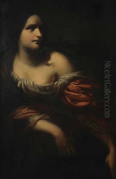 Portrait D'une Jeune Femme, Regardant De Cote Oil Painting by Thomas Couture