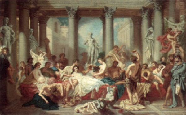 Romans Of The Decadence Oil Painting by Thomas Couture