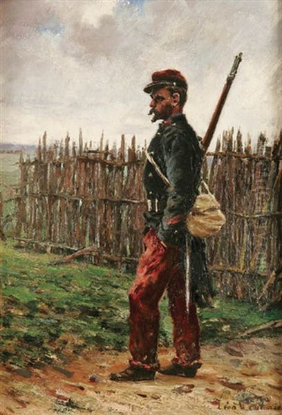 Guard Duty Oil Painting by Leon-Antoine-Lucien Couturier