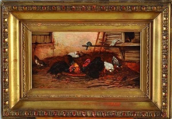 Scene De Basse-cour Oil Painting by Philibert-Leon Couturier