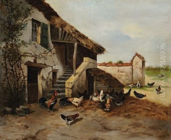 Scene De Basse Coure Oil Painting by Philibert-Leon Couturier